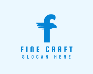 Blue Eagle Letter F logo design