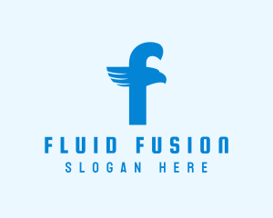 Blue Eagle Letter F logo design