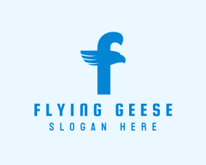 Blue Eagle Letter F logo design