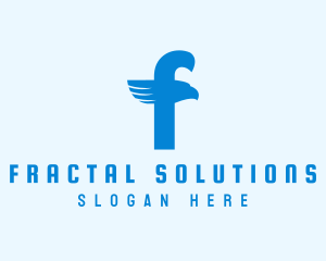 Blue Eagle Letter F logo design