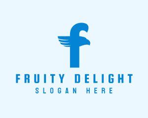 Blue Eagle Letter F logo design