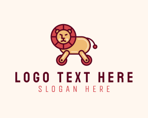 Daycare Center - Wheeled Lion Toy logo design