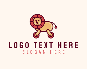 Toy Store - Wheeled Lion Toy logo design