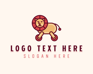 Wheels - Wheeled Lion Toy logo design