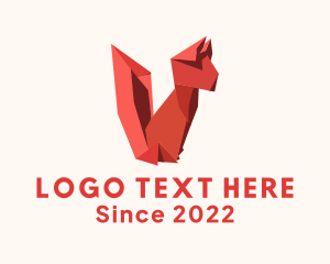 Paper - Fox Origami Craft logo design