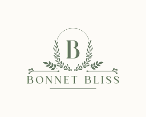 Botanical Leaf Wreath logo design