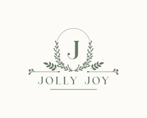 Botanical Leaf Wreath logo design