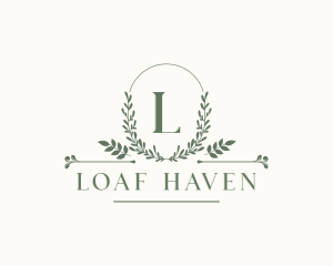 Botanical Leaf Wreath logo design