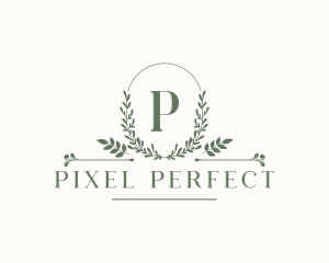 Botanical Leaf Wreath logo design