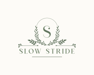 Botanical Leaf Wreath logo design