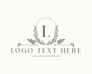 Massage Parlor - Botanical Leaf Wreath logo design