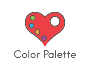 Heart Color Palette logo design