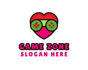 Nintendo - Heart Romantic Gaming logo design