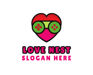 Romantic - Heart Romantic Gaming logo design