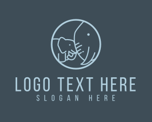 Mother - Blue Zoo Elephant logo design