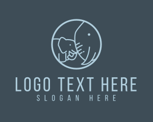 Son - Blue Zoo Elephant logo design