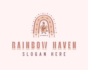 Chicken Rainbow Boho logo design