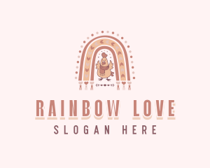 Chicken Rainbow Boho logo design