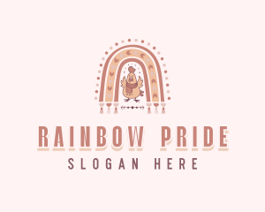 Chicken Rainbow Boho logo design