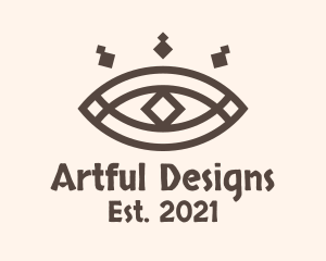 Brown Tribal Eye logo design