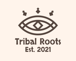 Brown Tribal Eye logo design