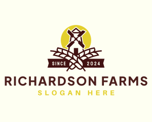 Windmill Wheat Farming logo design