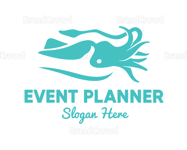 Teal Ocean Squid Logo