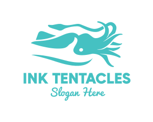 Tentacles - Teal Ocean Squid logo design