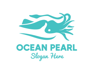 Teal Ocean Squid logo design