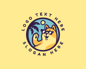 Animal - Summer Beach Dog logo design