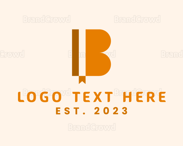 Bookmark Library Letter B Logo