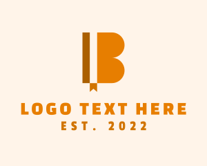 Bookshop - Bookmark Library Letter B logo design