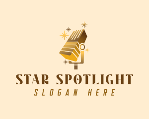 Elegant Microphone Stars logo design