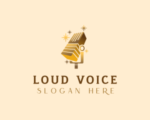 Elegant Microphone Stars logo design