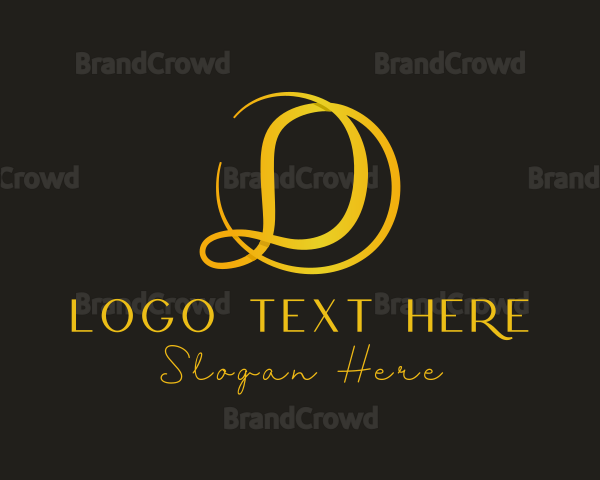 Golden Classy Letter D Logo
