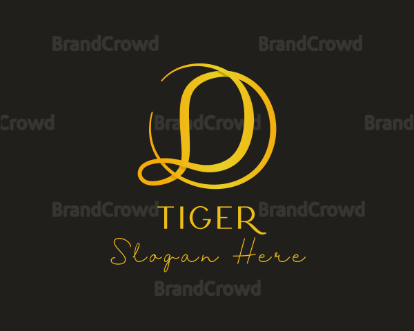 Golden Classy Letter D Logo