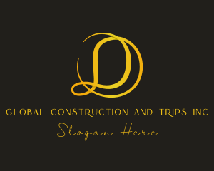 Cosmetics - Golden Classy Letter D logo design