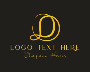 Signature - Golden Classy Letter D logo design