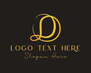 Golden Classy Letter D Logo