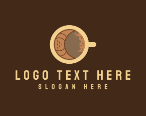 Hot Choco - Croissant Coffee Latte Cup logo design