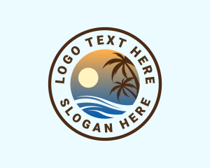 Vacation - Tropical Island Getaway Vacation logo design