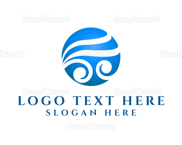 Modern Ocean Waves Logo