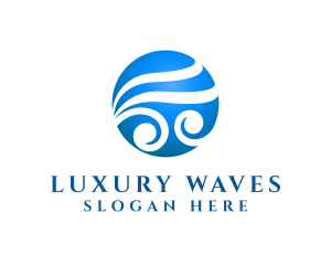 Modern Ocean Waves logo design