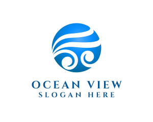 Modern Ocean Waves logo design