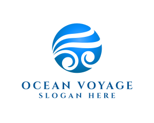 Modern Ocean Waves logo design