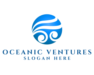 Modern Ocean Waves logo design