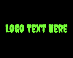 Horror - Green Creepy Slime Font logo design