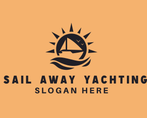 Sun Sea Boat  logo design