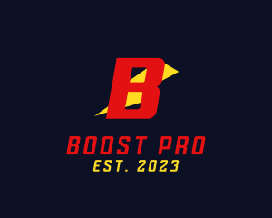 Booster - Flash Speed Lightning Fitness logo design