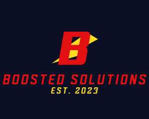Booster - Flash Speed Lightning Fitness logo design